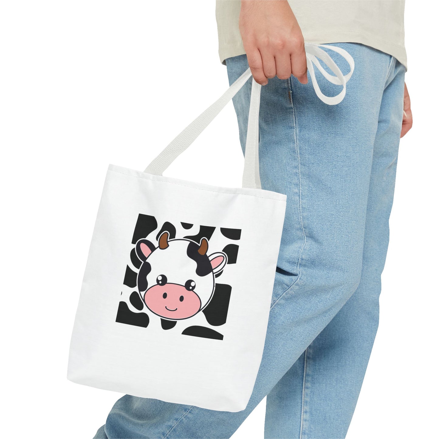 Cow Print Tote Bag - Moo-Ving and Grooving Design