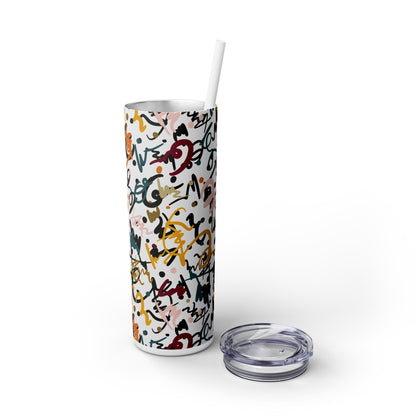 Abstract Reverie Skinny Tumbler with Straw, 20oz