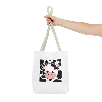 Cow Print Tote Bag - Moo-Ving and Grooving Design