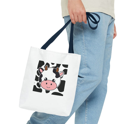 Cow Print Tote Bag - Moo-Ving and Grooving Design