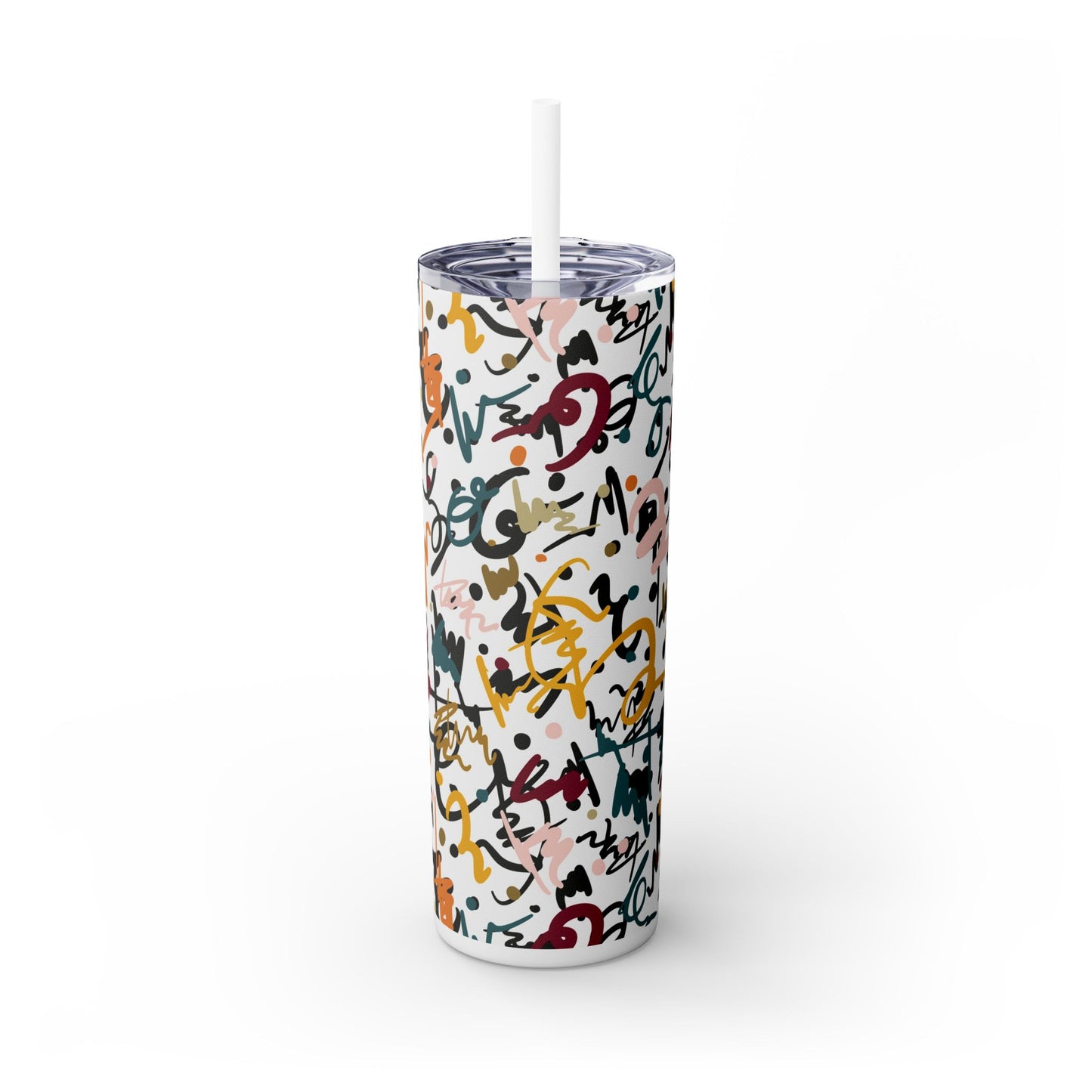 Abstract Reverie Skinny Tumbler with Straw, 20oz